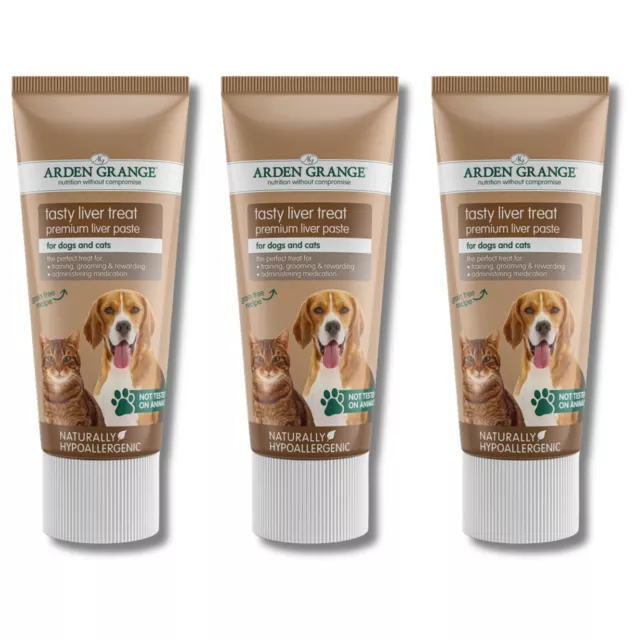 3 x ARDEN GRANGE TASTY LIVER PASTE TREAT TRAINING 75G  DOG PET CAT FOOD PACK OF3