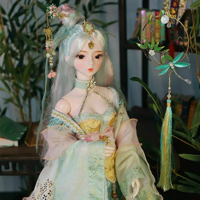 1/3 bambola BJD ragazza 60 cm giunto palla + trucco viso + occhi + parrucca + set completo vestiti 6