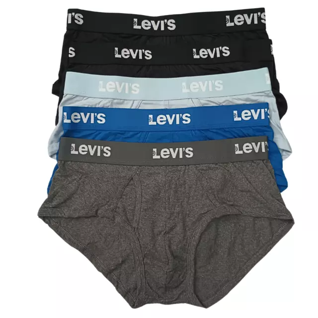 Levi's Men's 5 Pack Low-Rise Premium Cotton Brief Assorted Colors - New