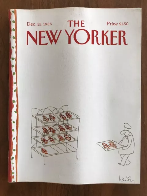 1986 December 15 The New Yorker Magazine Christmas Cookie Bakery Levin