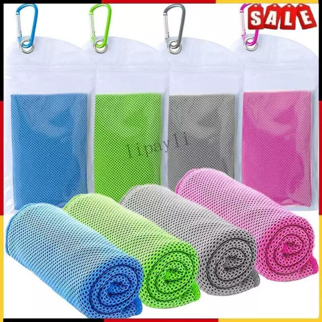 4Stk. Kühlendes Sporthandtuch Cooling Towel Eishandtuch Kühlhandtuch Sport Golf