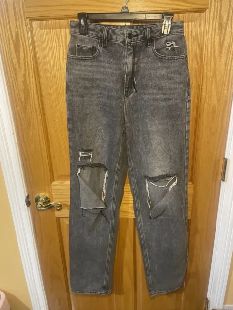 PacSun Womens Size 28 Black 90s Boyfriend Distressed Destroyed Denim Jeans