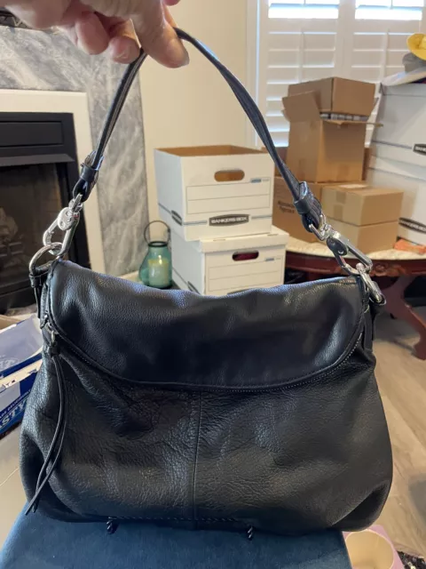 MARGOT  Black Pebble  Genuine Leather Hobo Shoulder Bag Purse Handbag  P3