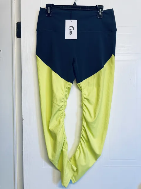 Zyia Neon Yellow Parallel Luxe High Rise 7/8 Tights Size 20 - $25