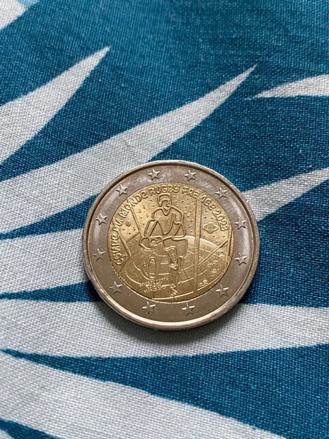 PIÈCE 2 EUROS coupe du monde de rugby France 2023 neuve EUR 4,00