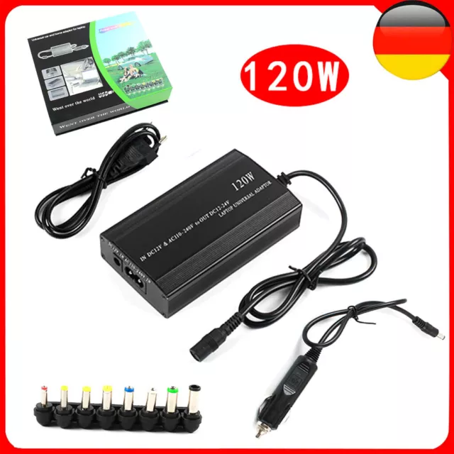 120W Ladegerät Ladekabel für Laptop Notebook DC 12~24V Auto KFZ Netzteil Adapter