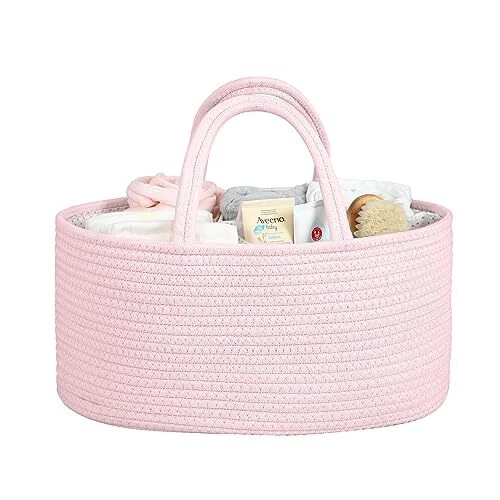 Baby Diaper Caddy Organizer for Girl Boy Rope Car Diaper Caddy Organizer Pink