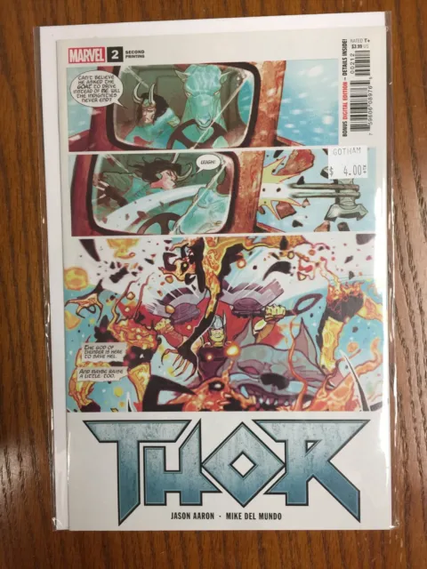 Thor 2 second 2nd printing variant LGY 708 Aaron Del Mundo MARVEL 2018 NM/NM-