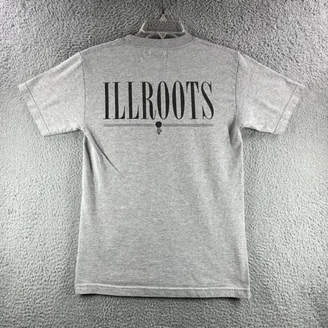 VTG ILL Roots Shirt Mens Small S Grey Crew Neck Double Sided Logo Hip Hop Y2K