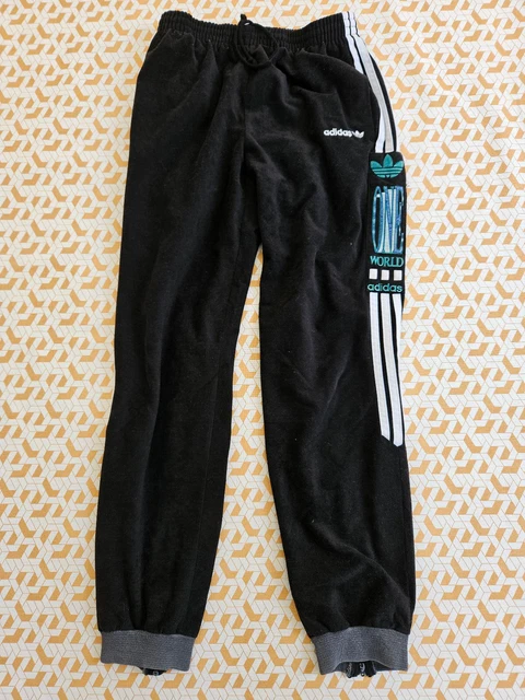 Pantalon Adidas One World 80'S Noir Velour Survetement vintage - 12 ans