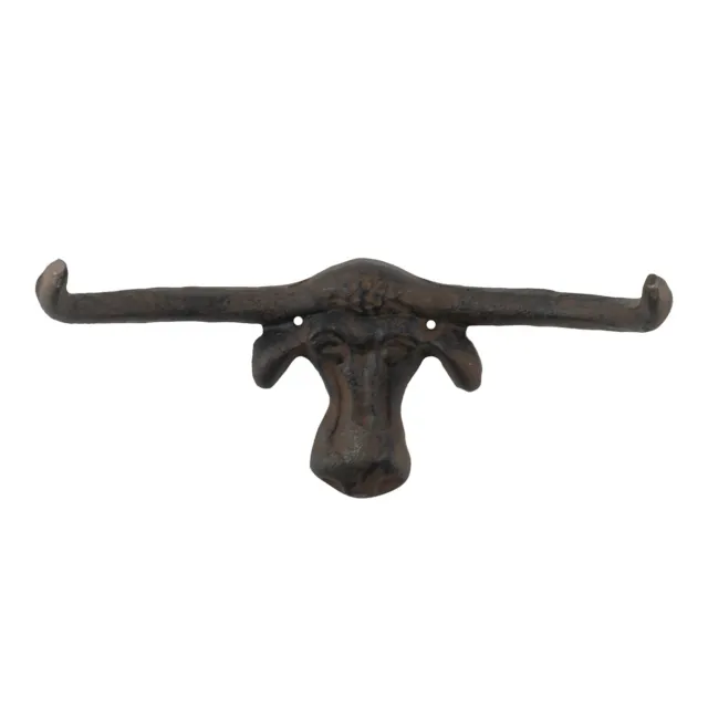 Metal Longhorn Steer Wall Hook Key Hanger Bull Cow Bathroom Kitchen Towel Holder