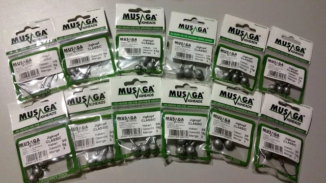 Jighaken Musaga  Classic Haken 1/0 , 2/0, 3/0  Gummifische im Shop (3 Stück )