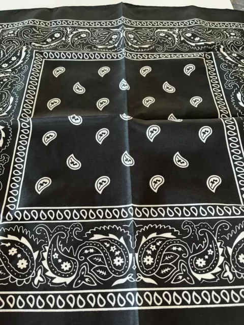 Lot Of 5 Paisley Bandanas Black & White Mask Scarf Headband Wristband Shull Cap