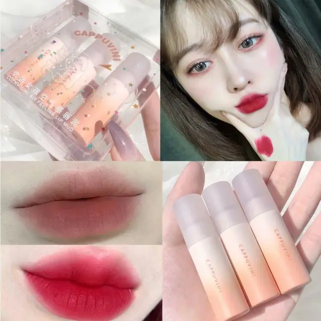 Lip Gloss Waterproof Liptint Matte Korea Lipstick Set Velvet Long Lasting Women