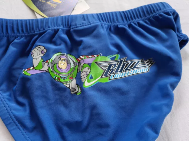 Disney Toy Story Buzz Lightyear Boys Blue Racer Swim Brief Bathers Size 6 New 3