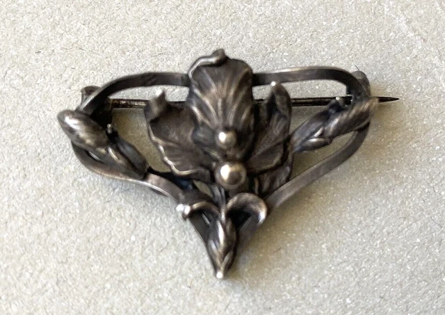 Broche en ARGENT massif  Bijou ART NOUVEAU vers 1900 silver brooch