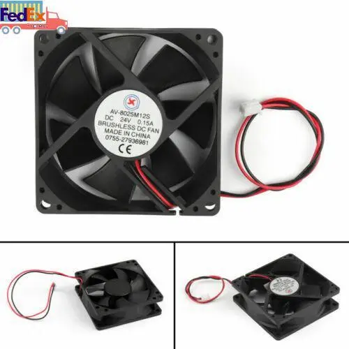 10Pcs DC Brushless Cool PC Computer Fan 24V 8025S 80x80x25mm 0.15A 2 Pin Wire