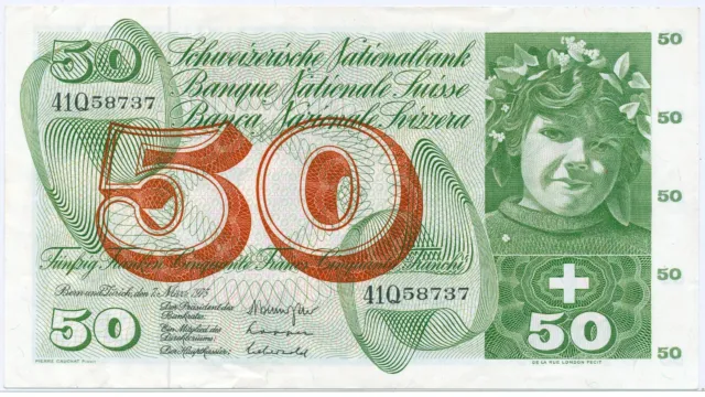 Switzerland 50 Franken 1973, P.48m_VF+/XF