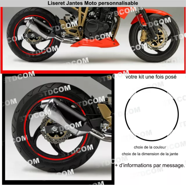 Ducati - Liseret de jantes - stickers adhésifs - Couleur aux choix