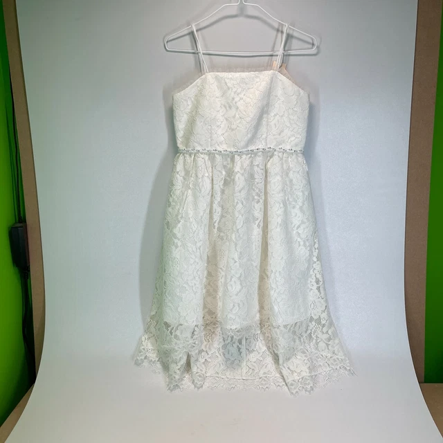 Abito in pizzo bianco River Island ragazze 11 anni nuovo con etichette festa sposa ballo formale occasione