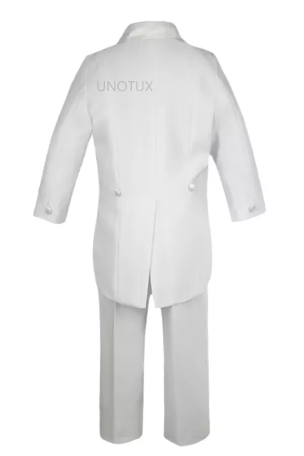 New Boys Baby Toddler Teens Wedding Formal White Boy Suit Tuxedo 5pc Set sz S-20 3