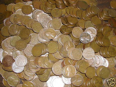 LINCOLN WHEAT CENT PENNY BAG LOT, MIXED THIRTIES, PDS, 500 COINS, new mix, read