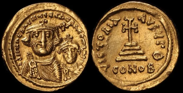 ANCIENT BYZANTINE Heraclius 610-641AD AV Gold Solidus Constantinople mint.