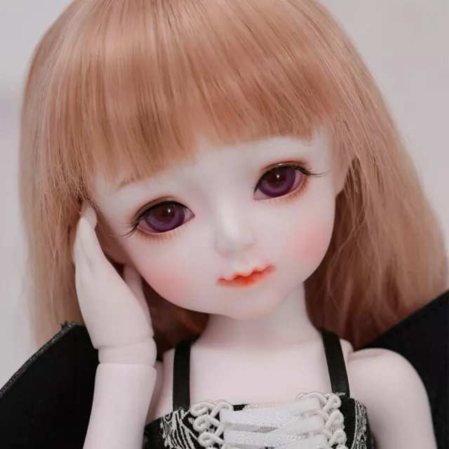 1/6 BJD Doll SD Cute Girl 26cm Mini Ball Jointed Doll + Eyes + Face Makeup Wig