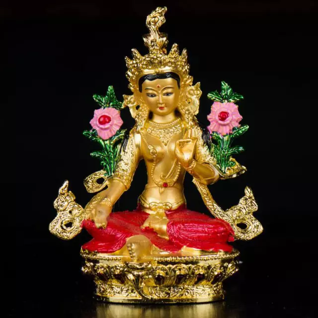 Chinese Feng Shui Tibet Tibetan Buddhism Green Tara Buddha Statue Home Decor