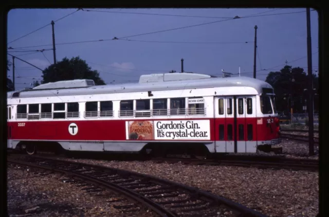 Trolley Slide - Boston MBTA #3337 PCC Streetcar 1981 Mattapan Loop Vintage