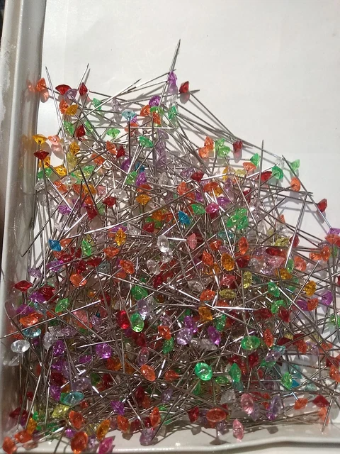 500 Alfileres Diamante Acrílico Diamante Cabeza Artesanía Floristería Boda Ojal