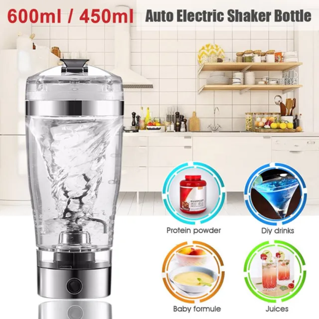 Protein Shaker Electric Smart Mixer Cup Detachable Bottle Portable Blender 600ml