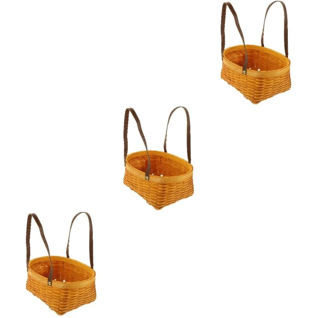 3x manico cesto frutta cesto portatile per stoccaggio picnic campeggio casa