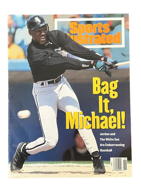 March 1994 Sports Illustrated Michael Jordan Baseball Bag It Newsstand No Label March 1994 Sports Illustrated Michael Jordan Baseball Bag It Newsstand No Label