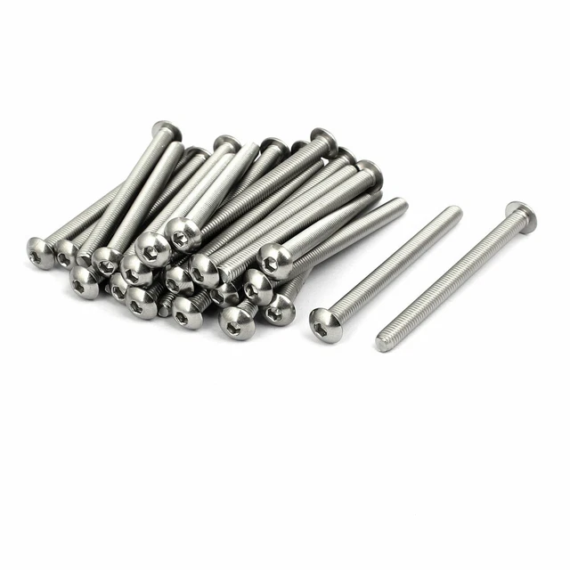 M5x60mm 304 Stainless Steel Button Head Hex Socket Cap Screws Bolts 30pcs