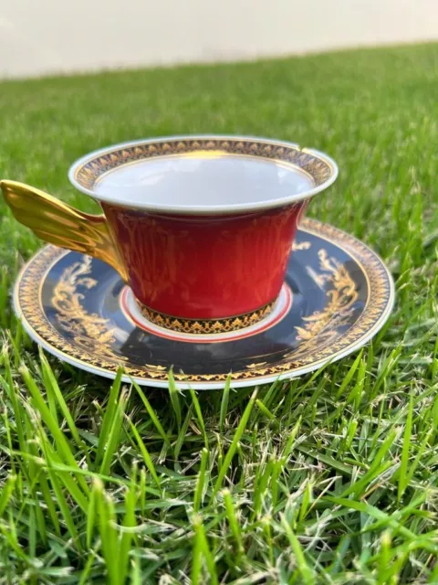 Rosenthal Versace Medusa Coffee  Cup & Saucer-Short Cup Style Very Nice-Defect.