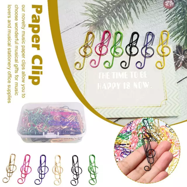 50X Music Note Shaped Paper Clips Bookmark Binder P os Organizing Metal h