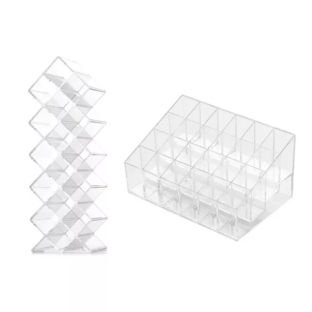 16/24 Grids Transparent Acrylic Makeup Organizer Lipstick Holder Display R:bj