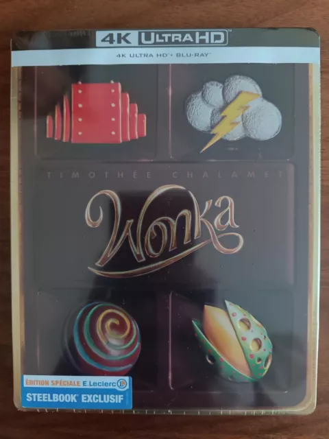 Blu-ray 4K + Blu-ray " Wonka " Édition Steelbook LECLERC - FR - Neuf