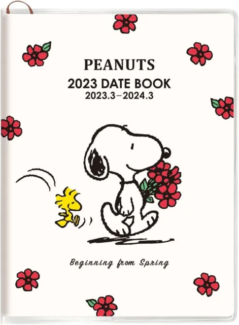 Square Snoopy Notebook di Avviamento Marzo 2023 A6 Avorio Blu Scuro