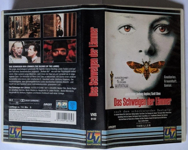 Das Schweigen Der Lämmer Deutsch Ganzer Film DAS SCHWEIGEN DER Lämmer (Jodi Foster, Antony Hopkins) (VHS/deutsch