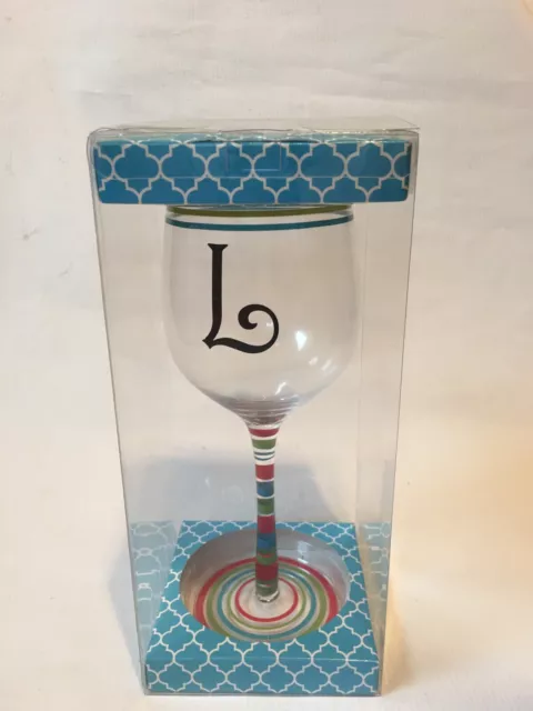 Niop Monogram Personalized L Wine Glass Celebration Gift