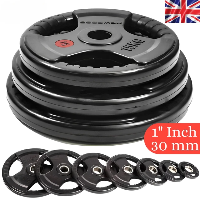 Weight Plates Set Pair Cast Iron 1" Hole Disc Dumbbell Standard Barbell Weights