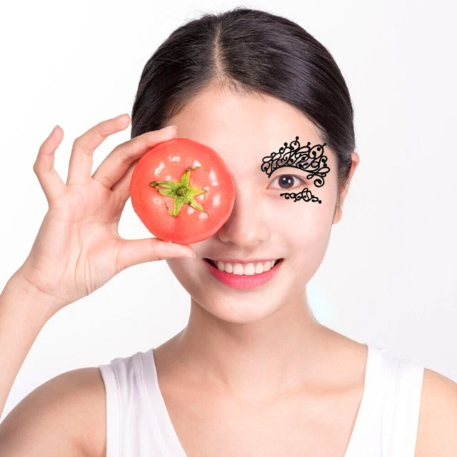 3 pares de pegatinas delineadores de ojos de encaje maquillaje de fiesta mascarada para la cara
