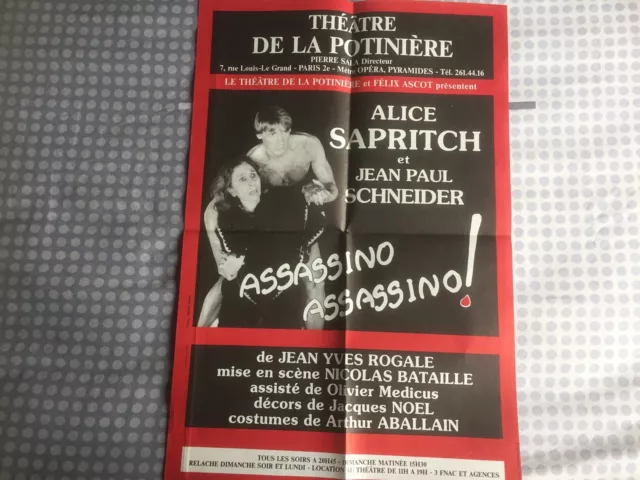 Affiche ALICE SAPRITCH 1984  ASSASSINO ASSASSINO avec Jean-Pierre SCHNEIDER