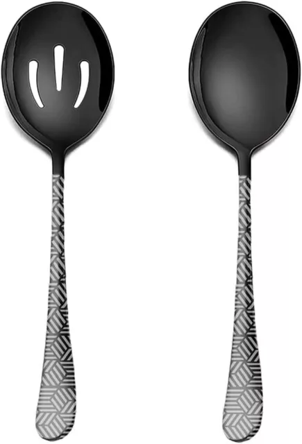 2PC Large Serving Spoon Stainless Steel 8.7" Stainless Steel Set Utility Skimmer