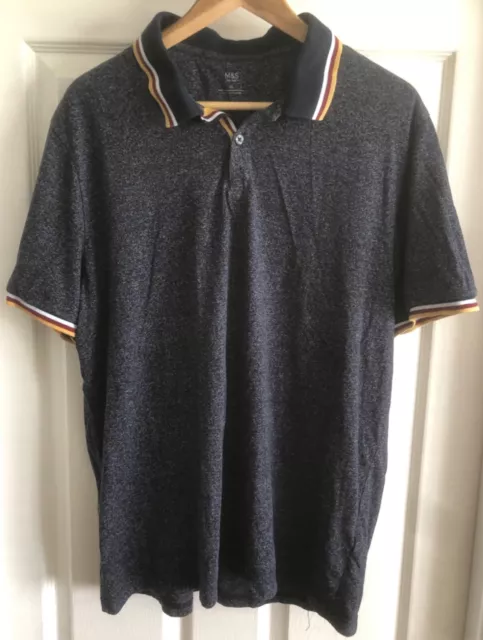 Polo uomo M&S XL blu navy marle