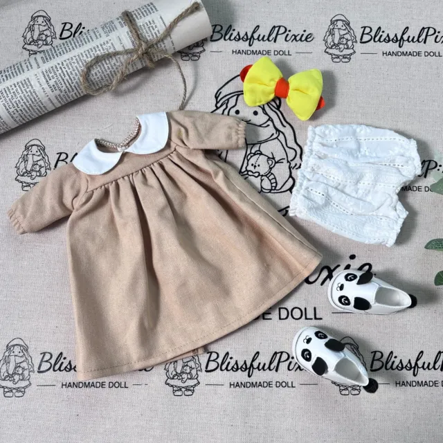 BlissfulPixie Waldorf Doll Clothes Set Outfits 12" Dolls Accessories Dress Plush