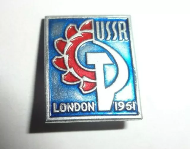 Vintage USSR Industrial Exhibition-London 1961 Lapel Pin Badge Soviet Union