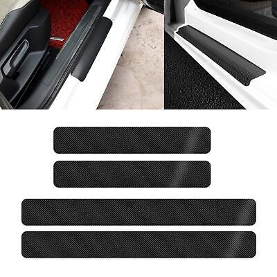 4PCS Carbon Fiber Car Door Plate Sill Scuff Cover Anti Scratch For GMC Sierra